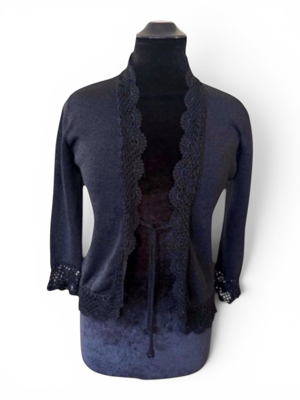 Y2K Crochet Metallic Cardigan